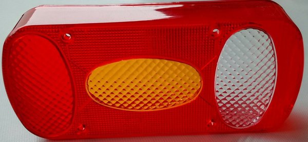 Uebler E1533 Rücklichtglas RECHTS mit gelbem Blinkerglas (tiefe Ausführung)